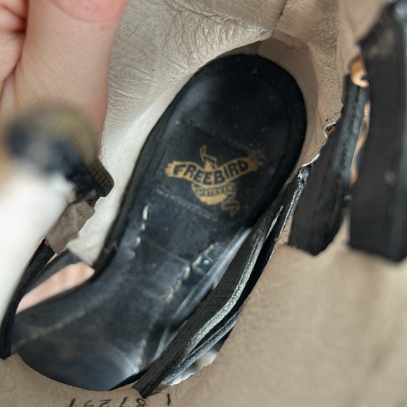 Free Bird Strappy Black Heeled Boots - Picture 2 of 3